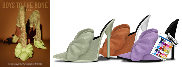 BOYS TO THE BONE rosett heels - fatpack