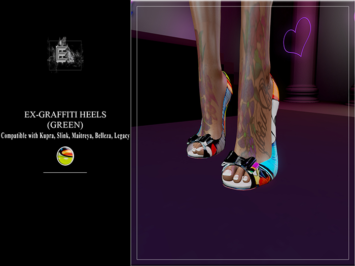 Ex-Graffiti Heels (Green)