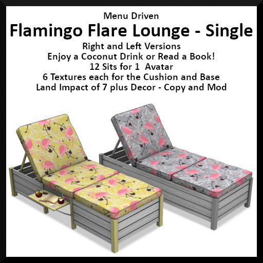 Menu Driven Flamingo Flare Lounge - Single