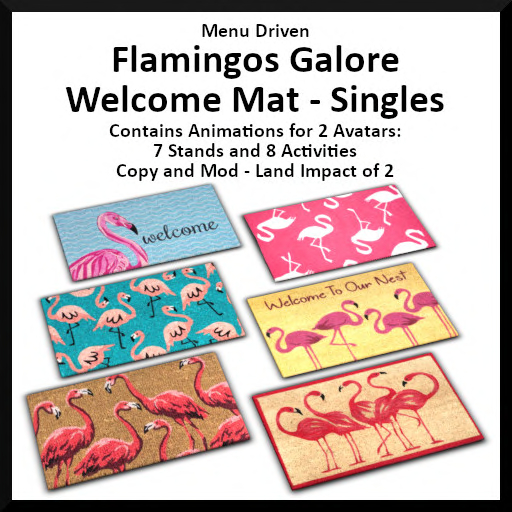 Menu Driven Flamingos Galore Welcome Mat - Singles