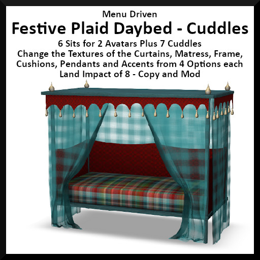 Menu Driven Festive Plaid Daybed - Cuddles
