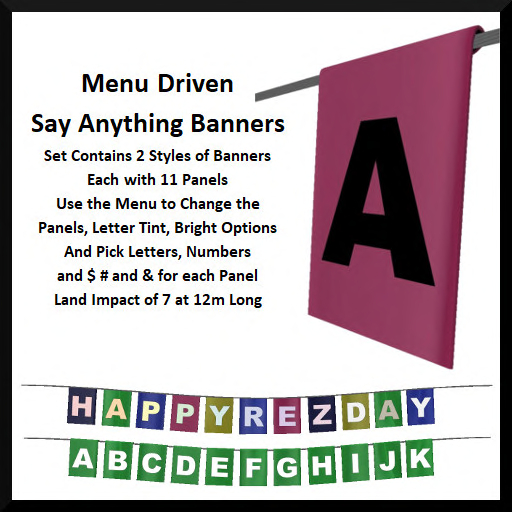 Menu Driven Say Anything Banners