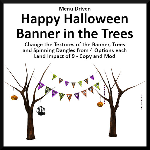 Menu Driven Happy Halloween Banner in the Trees