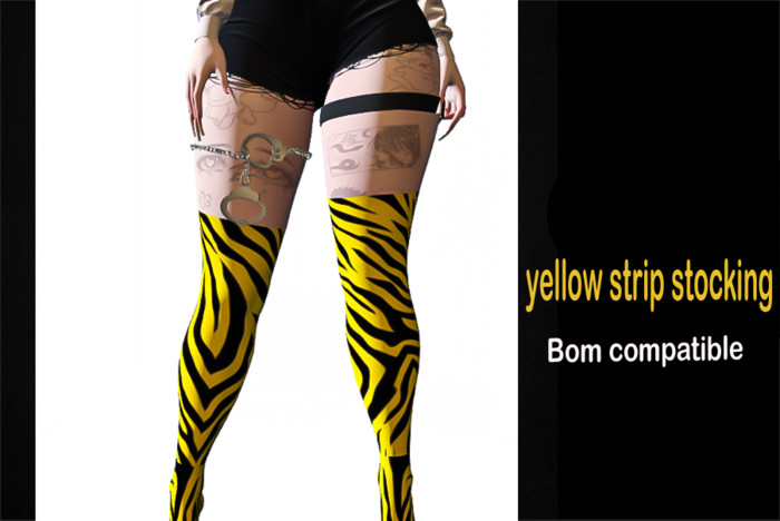 //ys//Yellow strip printed stocking