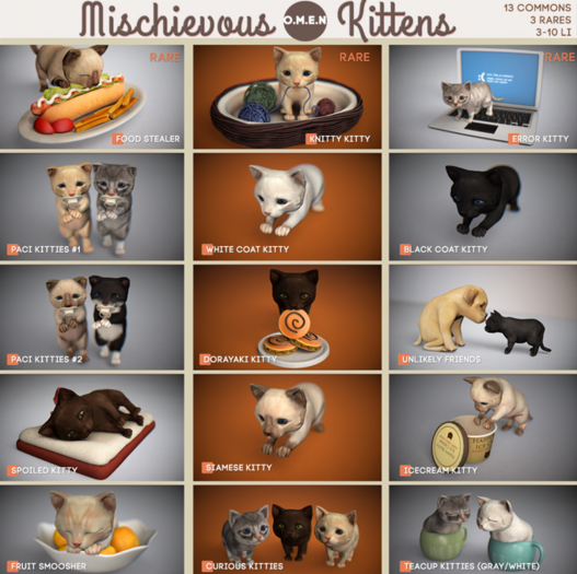 O.M.E.N - Mischievous Kittens - Knitty Kitty BOX RARE