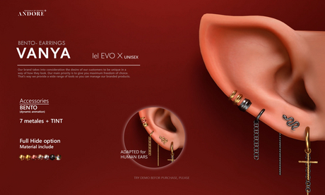 Second Life Marketplace - :ANDORE: - :ear-acc: - [Male] - Vanya [LeL ...