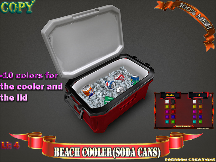 Beach cooler(soda cans)-Freedom creations