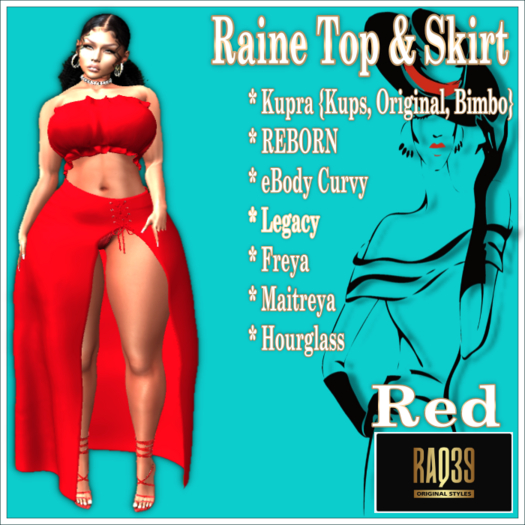 [R39] Raine Top & Skirt-Red