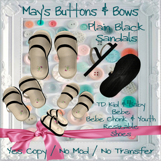 MBB * Strap Sandals Black (TDKB,Bebe,BebeYouth&Chonk)