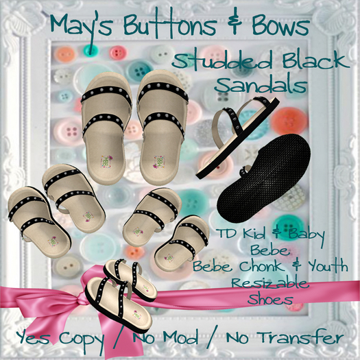 MBB * Strap Sandals Black Studded (TDKB,Bebe,BebeYouth&Chonk)