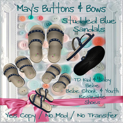 MBB * Strap Sandals Blue Studded (TDKB,Bebe,BebeYouth&Chonk)