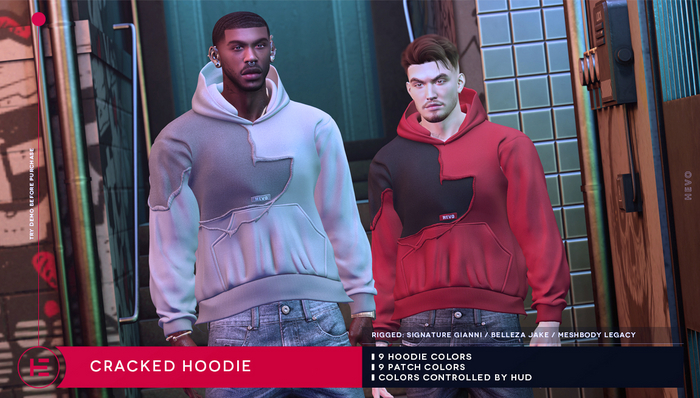 HEVO - Cracked Hoodie Red B.