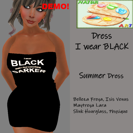 NaturArt Dress I wear Black DEMO