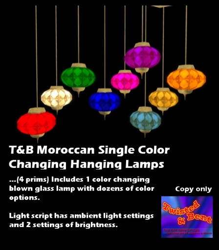 T&B Color/Texture Changing Moroccan Hanging Lamp