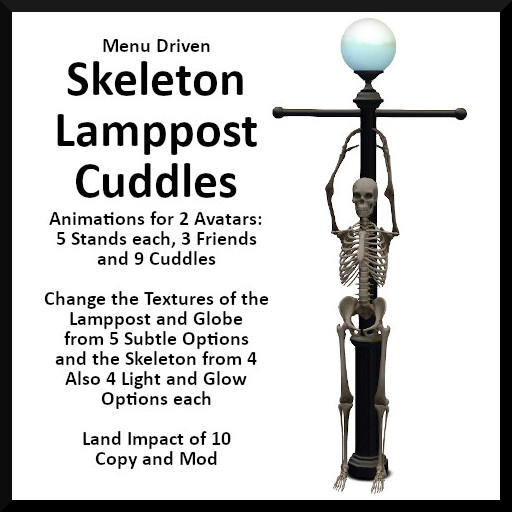 Menu Driven Skeleton Lamppost - Cuddles