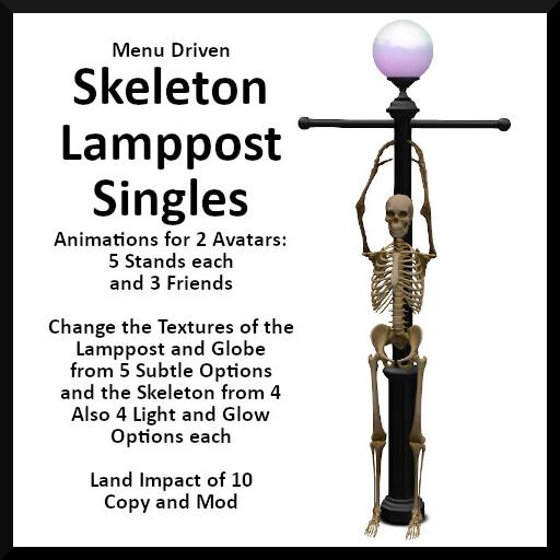 Menu Driven Skeleton Lamppost - Singles