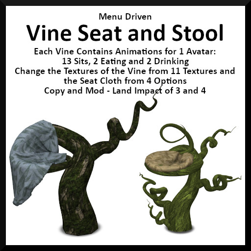 Menu Driven Vine Seat and Stool