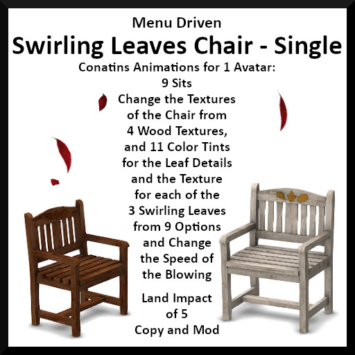 Menu Driven Swirling Leaves Chair - Single