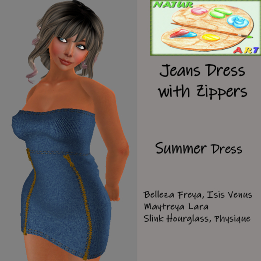 NaturArt Jeans Dress with Zippers