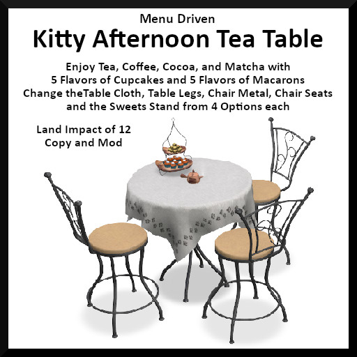 Menu Driven Kitty Afternoon Tea Table