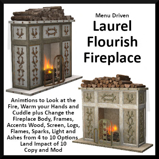 Menu Driven Laurel Flourish Fireplace