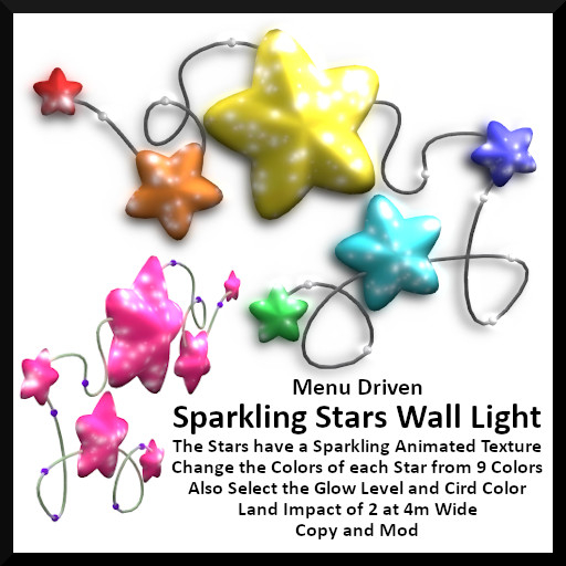 Menu Driven Sparkling Stars Wall Light