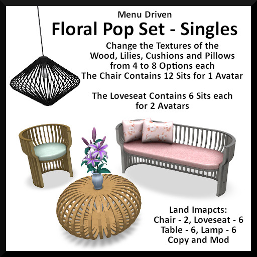 Menu Driven Floral Pop Set - Singles