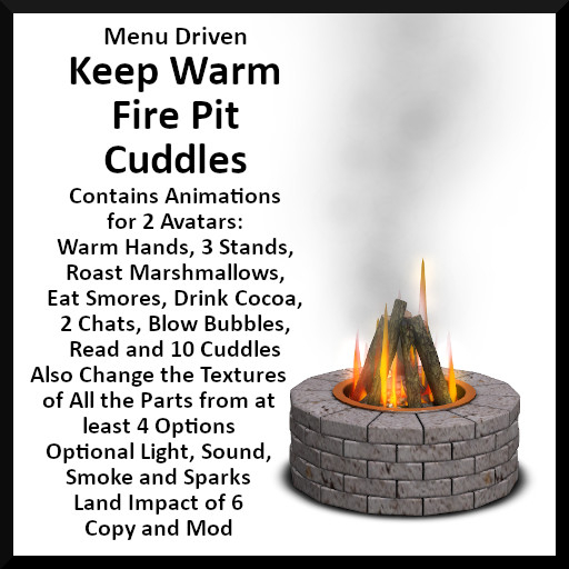 Menu Driven Keep Warm Fire Pit - Cuddles