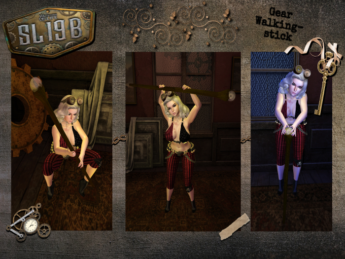 Poser[Steampunk Walkingstick] Wear/Add