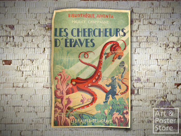 Les Chercheurs d'Épaves | Vintage Rippled Advertising Poster 