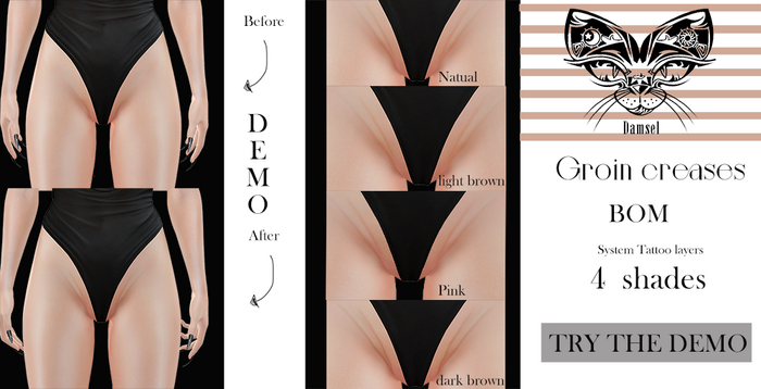 Damsel Groin creases BOM Natural DEMO