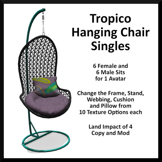 Menu Driven Tropico Hanging Chair - Singles