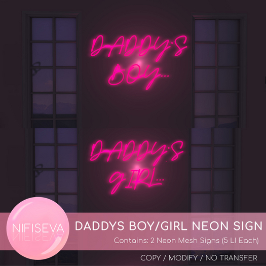 [NIFISEVA] DADDY'S BOY / GIRL NEON SIGN