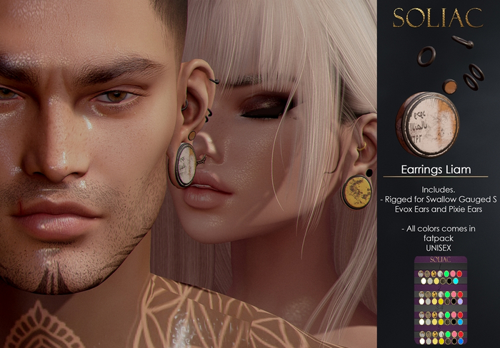 SOLIAC - Earrings Liam Swallow Black