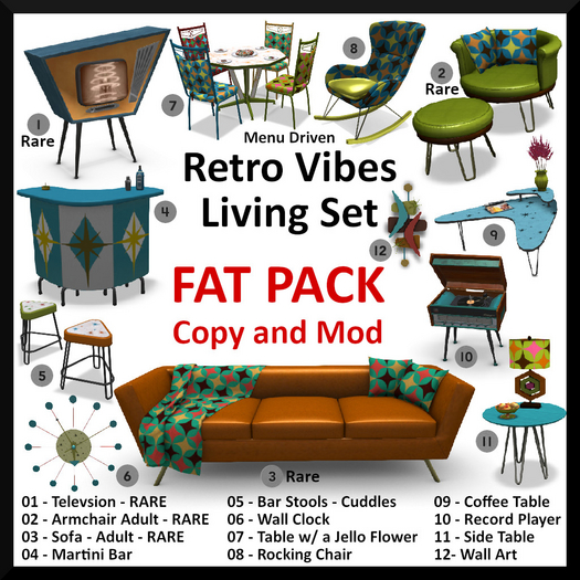Menu Driven Retro Vibes Living Set FAT PACK