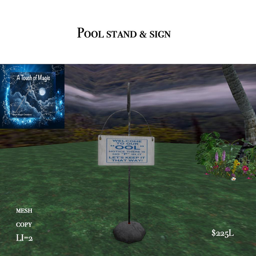 Pool stand sign-Box LI=2