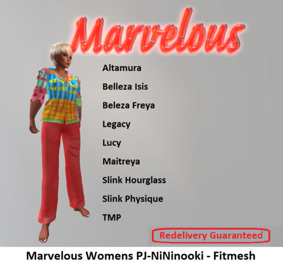 Marvelous Womens PJ-Ni Ni Nooki - Fitmesh