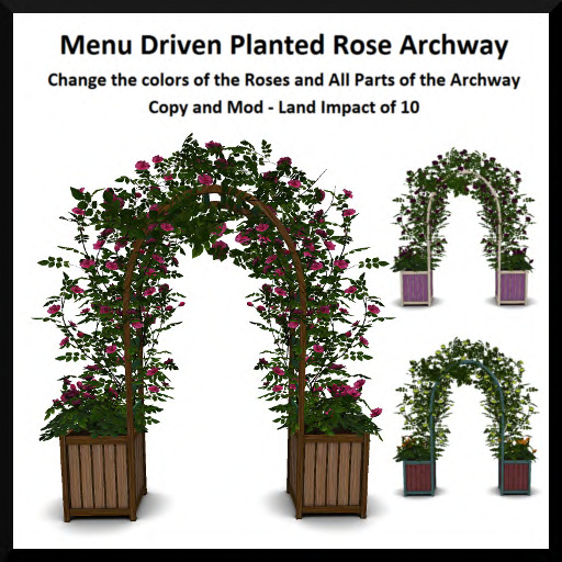 Menu Driven Planted Rose Archway