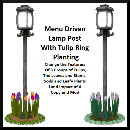 Menu Driven Lamp Post with Tulip Ring Planting