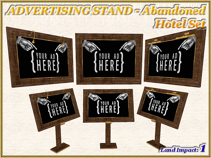 ADVERTISING STAND - Abandoned Hotel Set (1 LI) (Full perm)