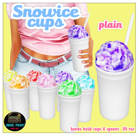 Junk Food - Snowice Cups Plain (Fatpack)