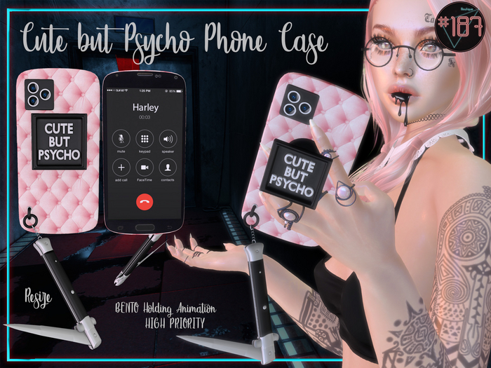 #187# Cute but Psycho Phone Case *Holding*