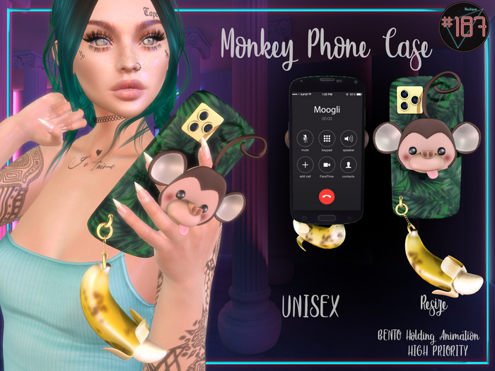 #187# Monkey Phone Case *Holding*