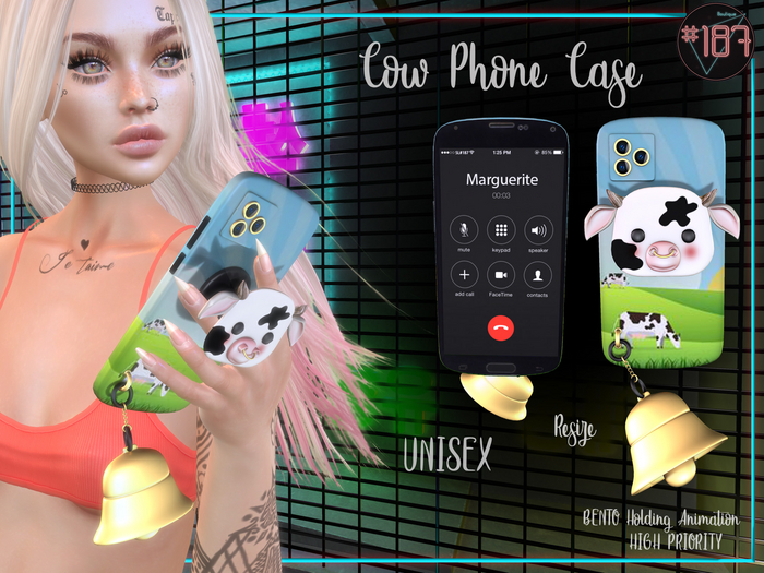 #187# Cow Phone Case *Holding*