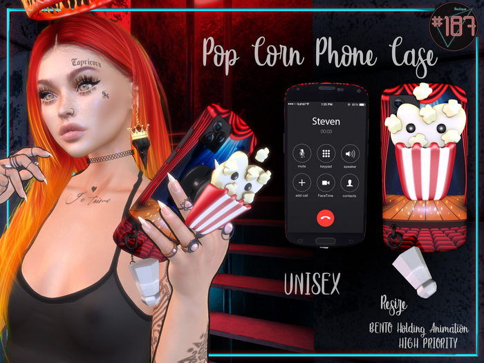 #187# Pop Corn Phone Case *Holding*