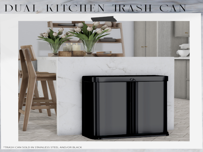 [Canape] Dual Kitchen Trash Can (Black)