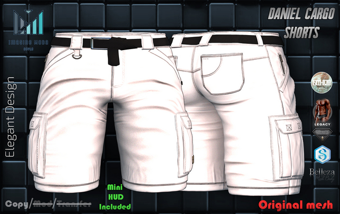 Daniel Cargo Shorts -White- Aesthetic, Gianni, Jake, Legacy M, Kario -Imagine-