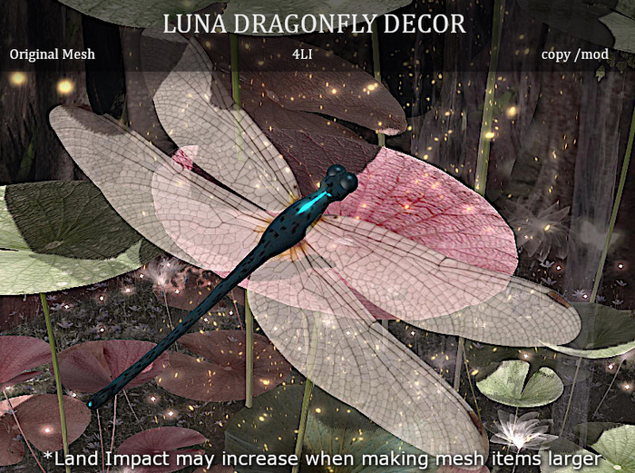 LOVE - GIANT LUNA DRAGONFLY STATIC DECOR