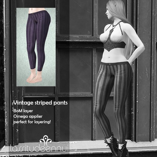lassitude & ennui Vintage striped pants - purple