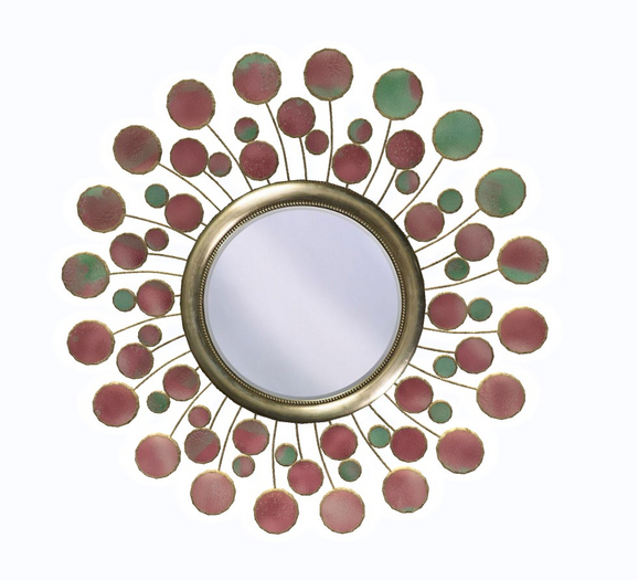 Bubble Sunburst Mirror - Melon
